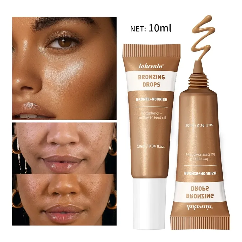 2psc Bronze And Brighten Drops Duo Kit Burst And Bronzing Drops Skincare Set Nourish Visibly Brighten Hydrate Travel Size Bronze — image 3