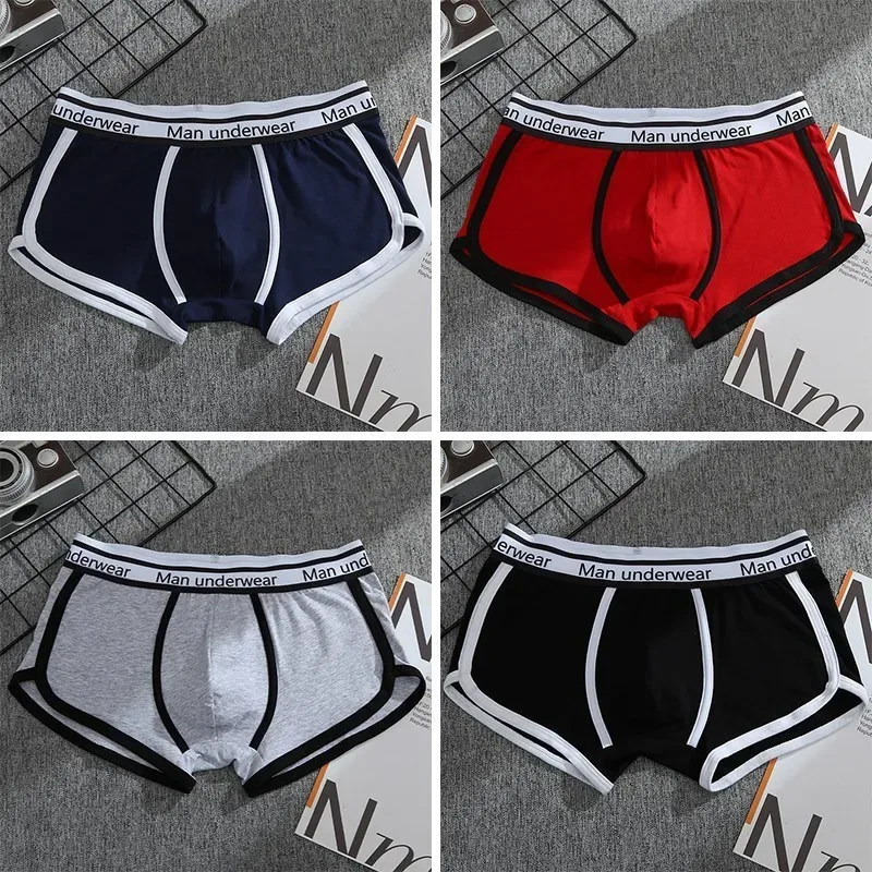 1/4pcs Men Underwear Boxers Cotton Panties Breathable Solid Boxershorts Male Mid Waist Underpants Trend Man Shorts Homme Shorts — image 25