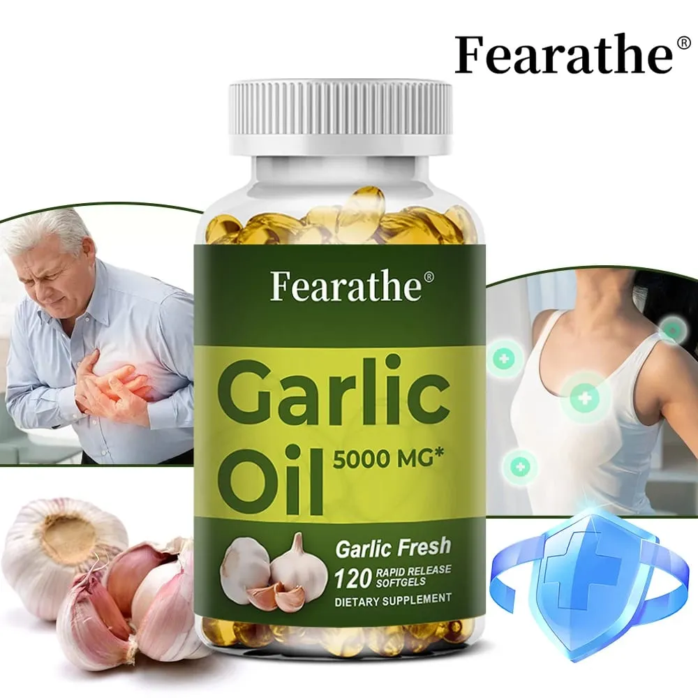 Premium Garlic Fresh 5000mg Garlic Oil Dietary Supplement for Heart Health and Circulation Support with Antioxidant NON-GMO — image 2