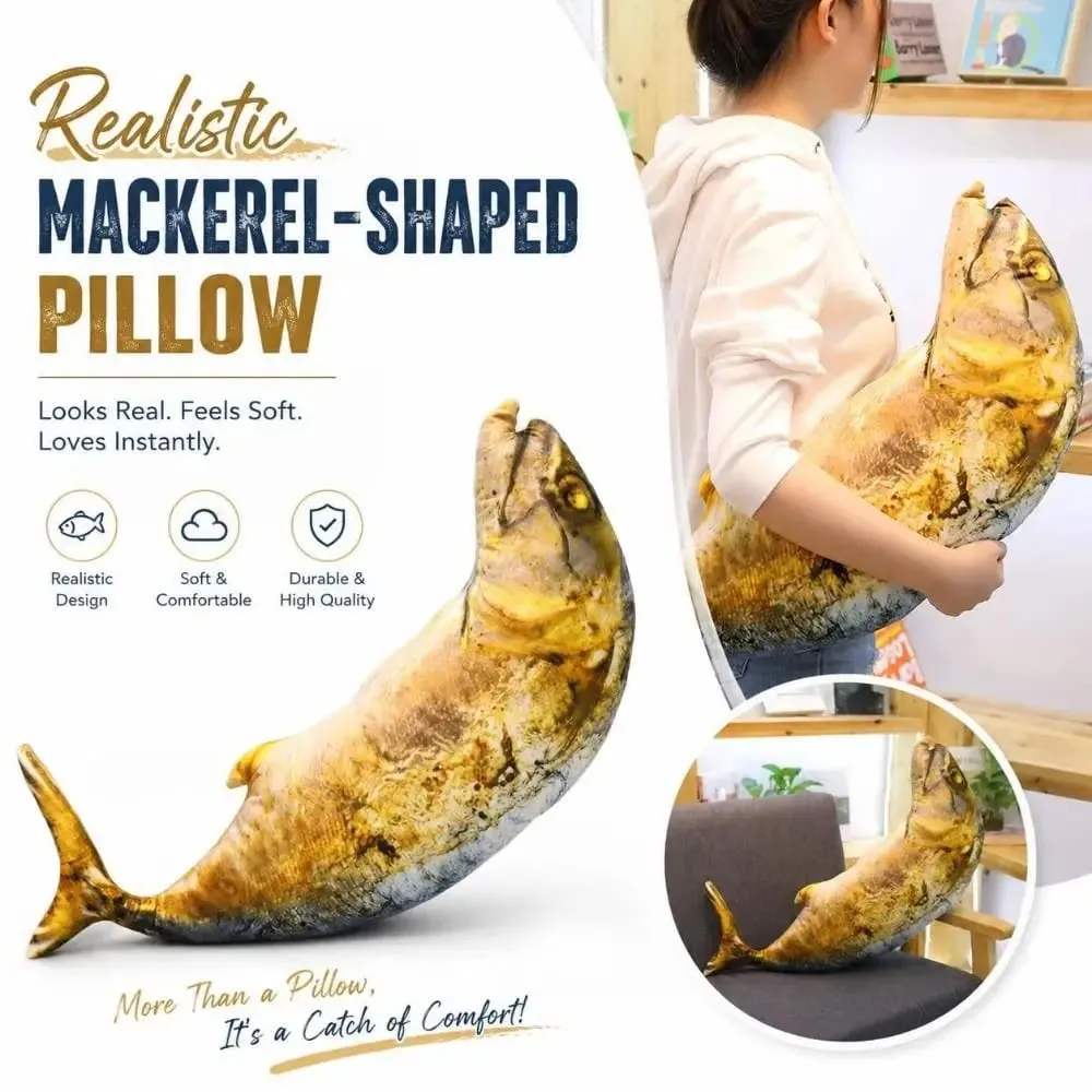 Gifts Realistic Mackerel Plush Pillow Plush Soft Stuffed Fish Plush Toy Mackerel-shaped Cat Toy Home Decor — image 4