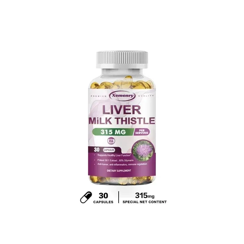 Milk Thistle Liver Capsules 315Mg - Promotes Energy Production Liver Health Digestive Health and Strengthens Immunity