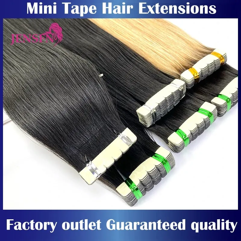 High Quality Mini Tape In Hair Extensions 100% Remy Natural Real Human Hair 16"-26"Inch Straight Tape Ins For Salon — image 2