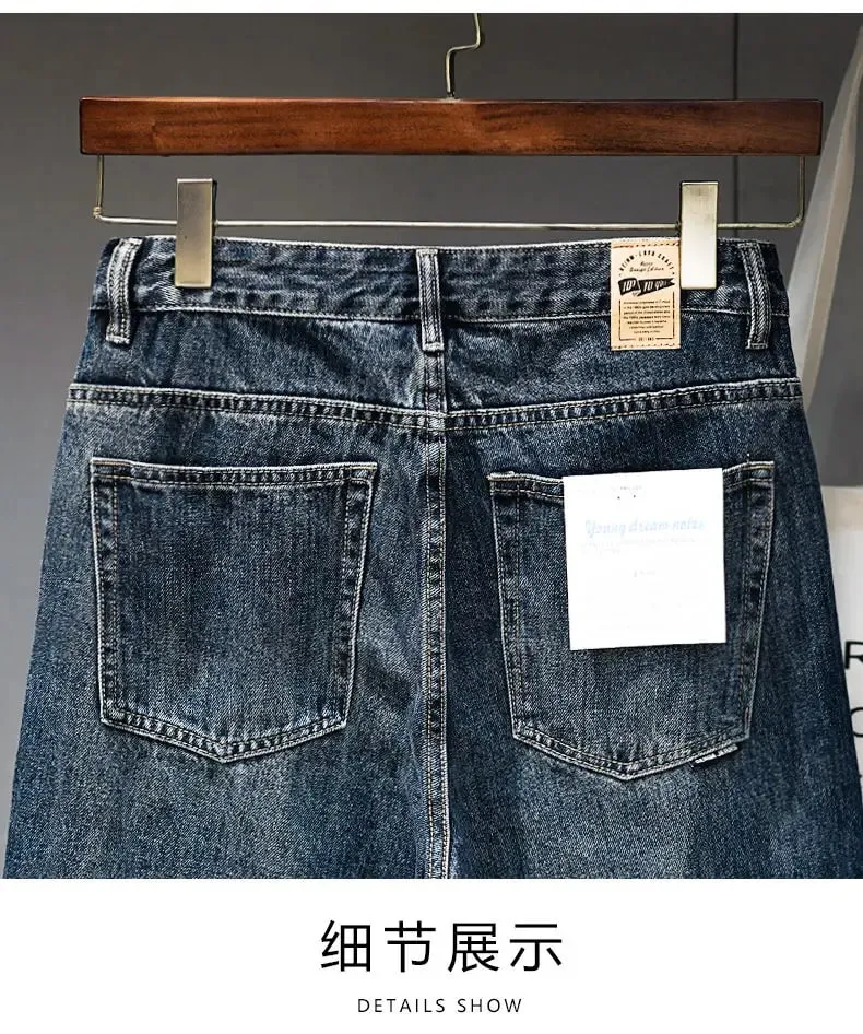 Spring and Autumn Cargo Radish Pants Slim Elastic Japanese Loose Men 2025 New Brand Popular Street Wear Clothes Baggy Jeans — image 8