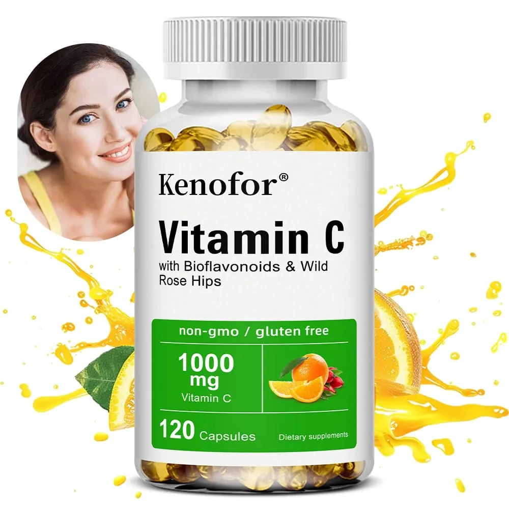 Vitamin C 1000 Mg - with Citrus Rosehip Immune Support Collagen Production Skin Health Antioxidant 120 Capsules — image 1