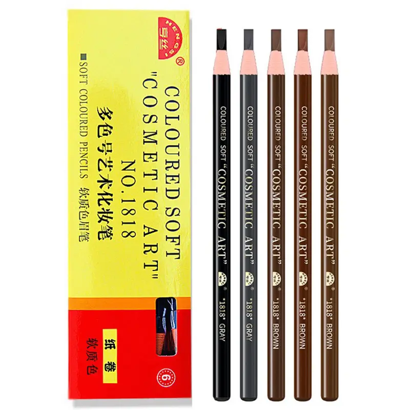 10pcs Brand Hengsi Pull Peel Eyebrow Pencil Brown Black Waterproof Eyebrow Enhancement Wholesale Cosmetics Long Lasting Beginner — image 2