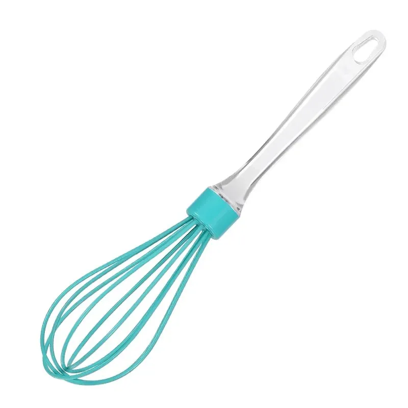 1pc 10-inch manual transparent handle silicone egg beater cake cream mixer egg baking gadget — image 14