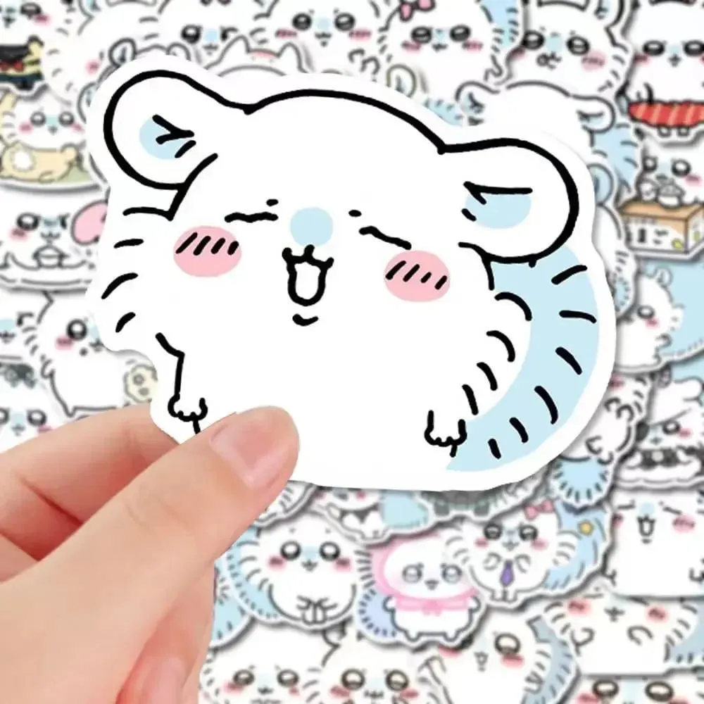 jiyi 54pcs Stickers ちいかわFlying Squirrel モモンガ Cute Cartoon Super Cute Momoka Desktop Mobile Phone Notebook Waterproof Sticker — image 5