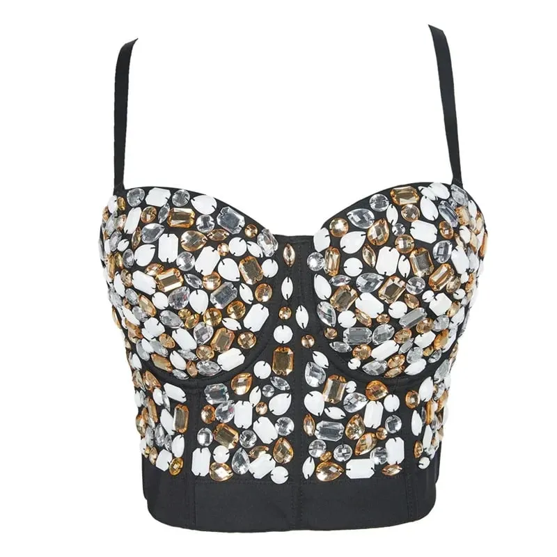 Visivane Rivet Beading y2k Tank Tops Women Bra Blusas Short Corset Woman Clothing Stage Party Shaper Ladies Crop Shirt Camis — image 22