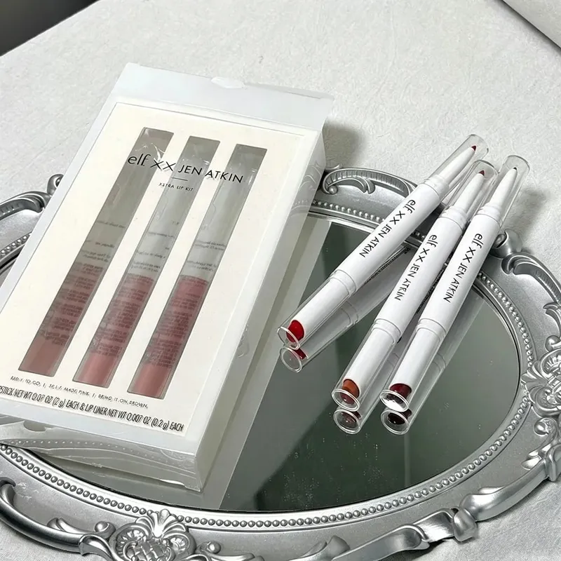 e.l.f. ELF X Jen Atkin Double-End Lip Liner & Gloss Pen 3Pcs Makeup Set with Vivid Red Lip Shade for Daily Lip Styling — image 4