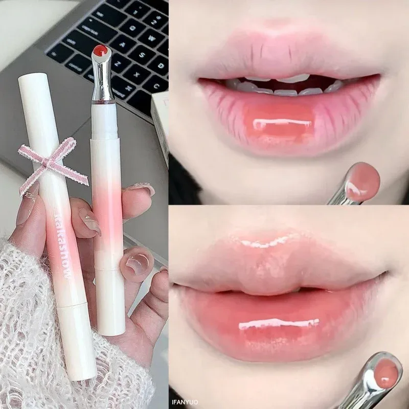 Kakashow Mirror Watery Lip Gloss Iron Brush Head Jelly Lipgloss Moisturizing Lip Tint Lipstick Nature Nude Lips Makeup Cosmetics — image 5