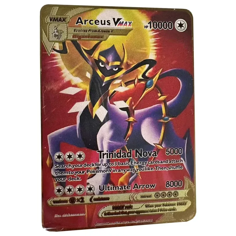 Kad Pokemon Vmax Logam Surat Pokémon Pikachu Gx Mewtwo Charizard Vstar Permainan Anime Mainan Besi Emas Kad Bermain Hadiah Kanak-kanak — image 4