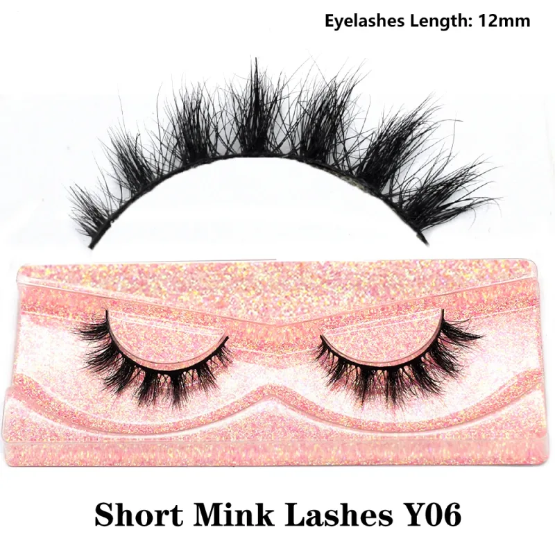 Demi-cils naturels 3D en vison, courts, duveteux, vaporeux, bande croisée, doux, Extension, maquillage — image 39
