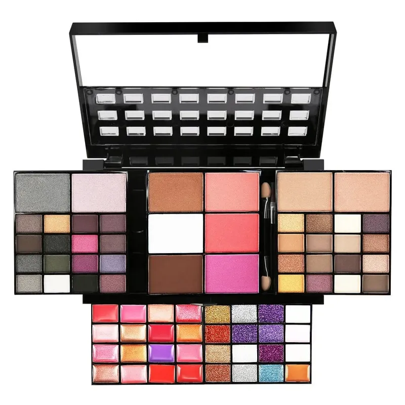 74 Colors Eyeshadow Lip Gloss Professional Makeup Kit Pearlescent Matte Concealer Tray Flash Lipstick Women Cosmetics Gift Box — image 1
