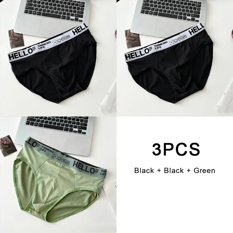 3PCS Underpants Soft Men's Panties Sports Personality Boxers Breathable Large Size Panties Briefs for Men Underwear T Underwears — image 24
