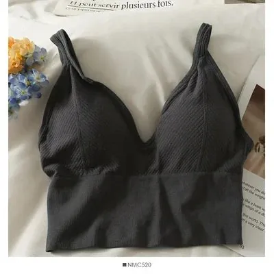 Knitted Binder Chest Woman Tank Tops Spaghetti Strap Corset Crop Camis With Built in Bras Korean Fashion Woman Tanks Camisole — image 34