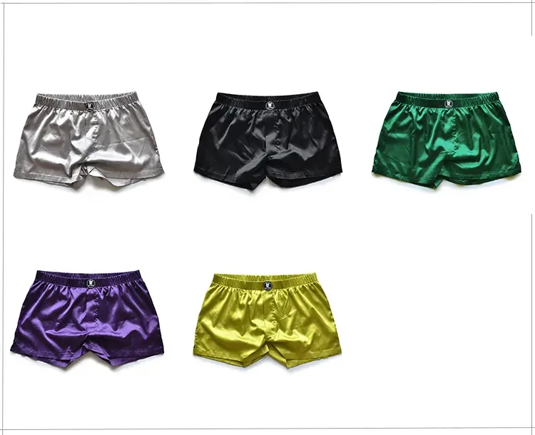 Men's Silk Smooth Sexy Boxers Underwear Low-Rise Lingerie Hot Cueca Masculino Inner Wear Underpants Stretch Loose Fit Sleepwear — image 19