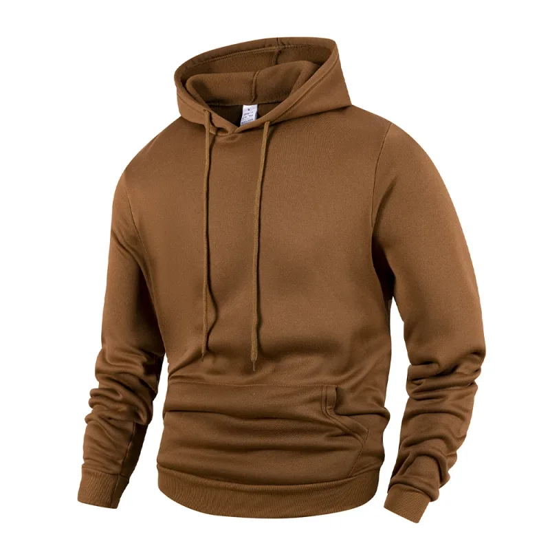 Men's Casual Thicken Hoodies Autumn Winter Long Sleeve Pullover Fashion Loose Solid Color Sweatshirt Spring Warm Outdoor Hoody — image 9