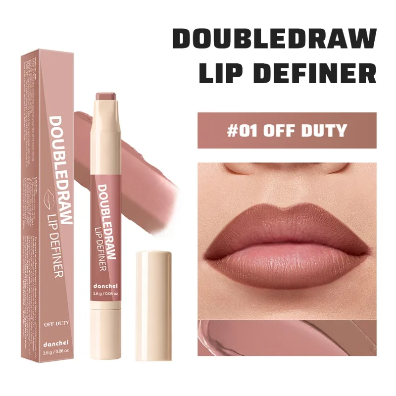 10 Colors Double Draw Lip Definer 2 In 1 Lip Liner Lip Gloss Silky Cream Texture Long Lasting Hydrating High Pigment Lip Makeup — image 12