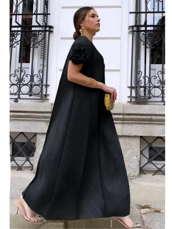 Miyake Pleated Heavy Industry Flower Disc Geometric Pleated Dress Versatile Age-reducing Mother Outfit 2024 for Women — image 5