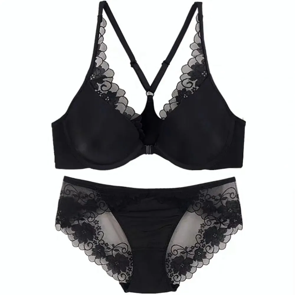 Nahtloser Neckholder-BH mit vorderer Schnalle, weicher Bügel, dünner Sommer-Push-Up, kleine Büste, Minimizer, große Brust, sexy Rücken, Dessous 32–38 — image 2
