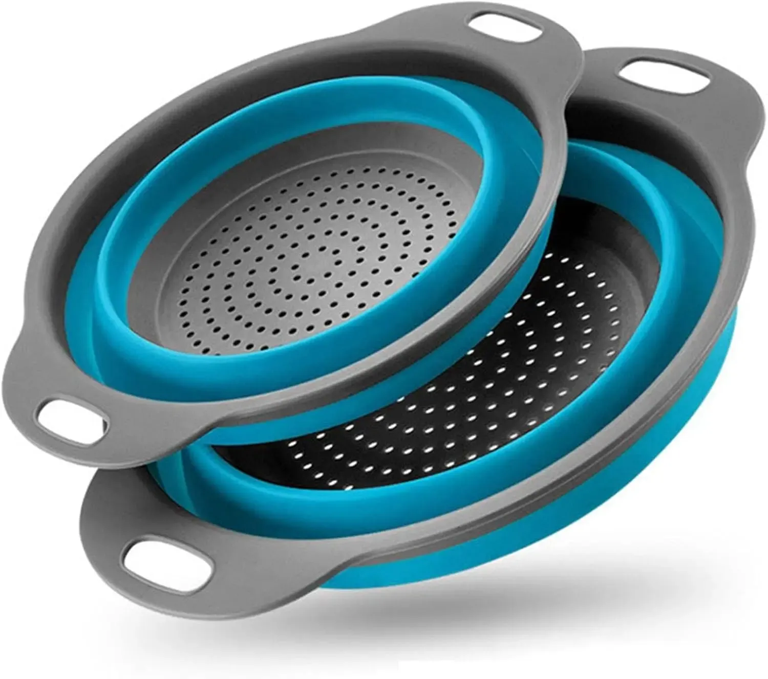 Kitchen Strainer Colander Set 2PCS Food Strainers for Kitchen Collapsible Colander with Plastic Handles for Pasta and Spaghetti