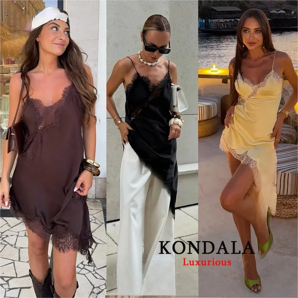 Sexy Chic Black Lace Cami Tops Women V Neck Patchwork Sleeveless Y2K Girl Top Fashion 2025 Summer Fall Holiday Beach Top — image 7