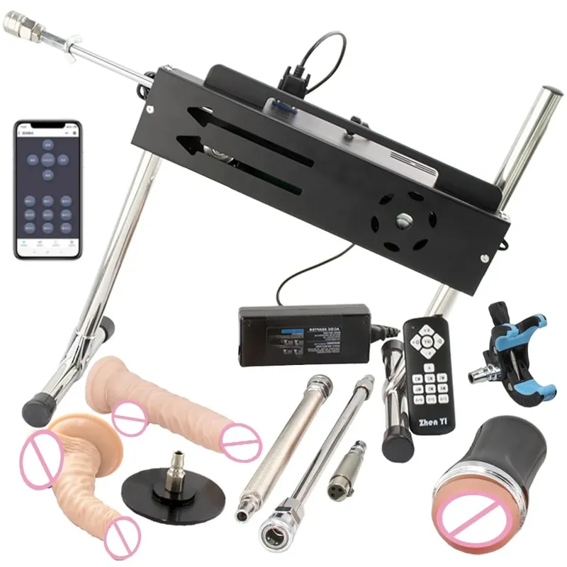 200W Super Powerful Stroke 1-15cm Automatic Masturbation Machine with Dildo Attachments Support Three Controllers Sex Machines