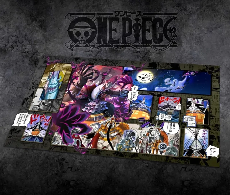 60*35cm Anime One Piece OPCG GAME Card PlayMat Comic Series New Four Emperors Teach Shankusu Buggy Luffy Chopper Collection Toys