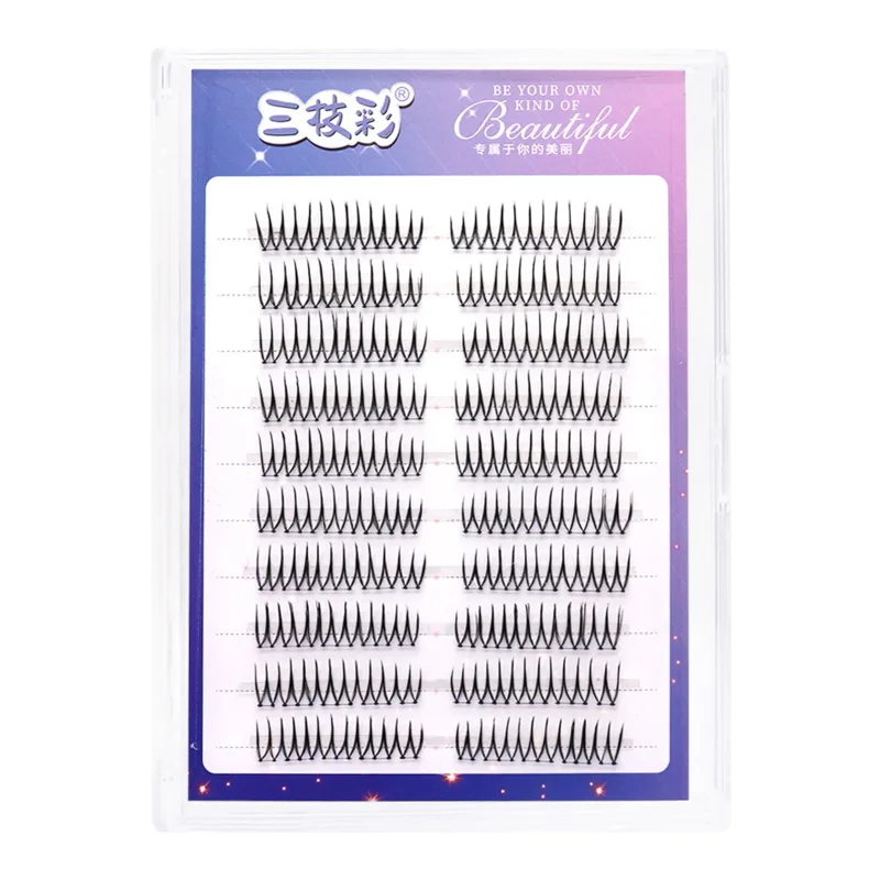 Korean U Shaped Individual Lashes Cluster Segmentation Natural Wispy Soft V Shaped Lash Extension Comic Eye Lashes