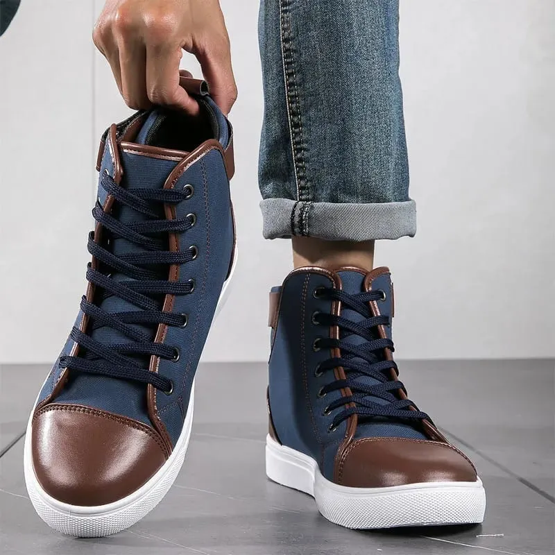 New Men's Casual Sneakers Big Size 48 Comfortable Platform Shoes Trend Lace-up Vulcanized Shoes Black Flats Sneakers Zapatillas — image 5