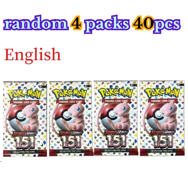 Menyenangkan 40 Buah Paket Kartu Pokemon 4 Set Sun Moon Violet 151 Kartu Perdagangan Inggris Mainan Koleksi Hadiah Halloween Fantasi Sci Fi — image 29