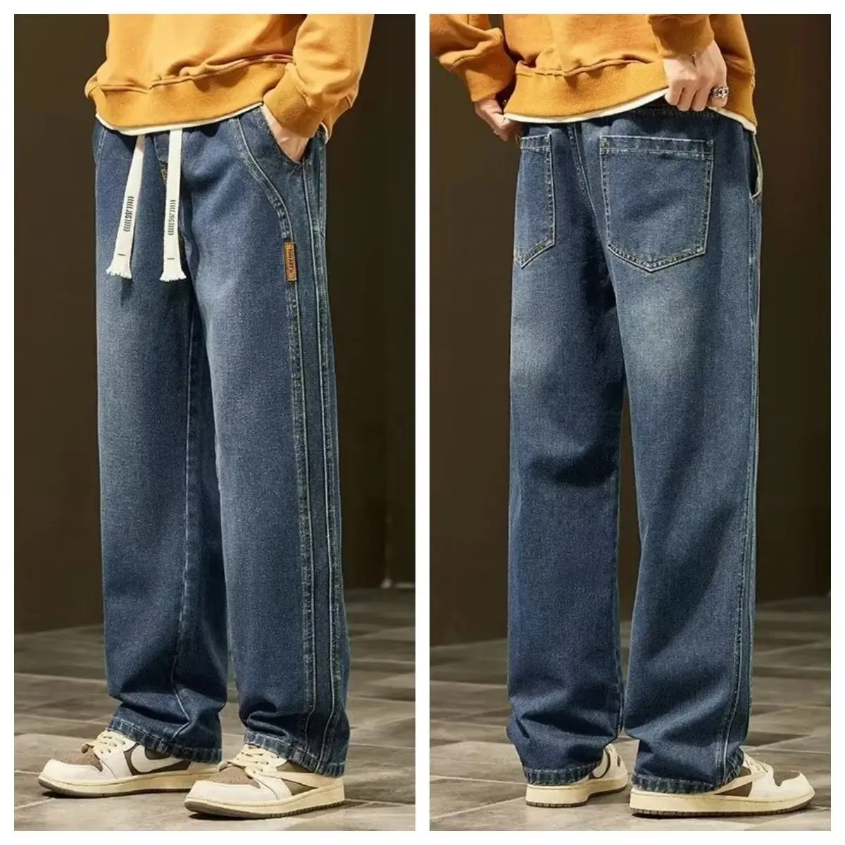 Hong Kong Trendy Men's Summer New Style 2025 Personalized Letter Jeans Hip Hop Ins Trendy High Street Trendy Rascal Handsome Pan — image 1