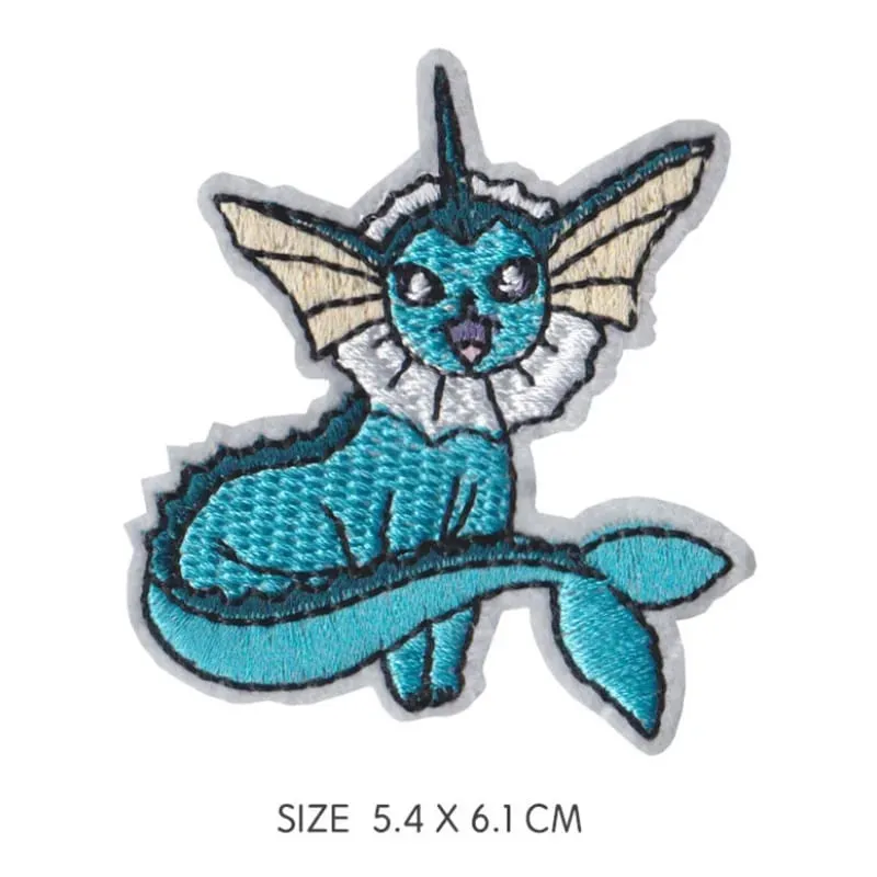 HOT 40 Style Snorlax Iron On Patch Embroidered Clothes Patches Cartoon for Clothing Kid Umbreon Cloth Stickers Garment Appliqués — image 15