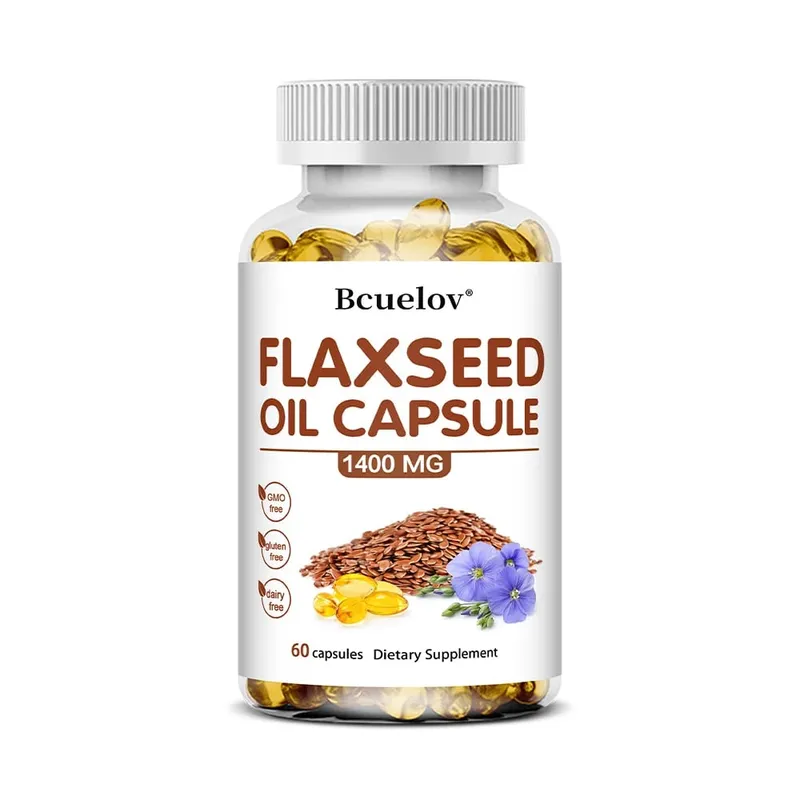 Flaxseed Oil + OMEGA-3 Capsules - Good for Heart Brain Eyes Joints Bone Health and Enhances Immunity 120 Capsules