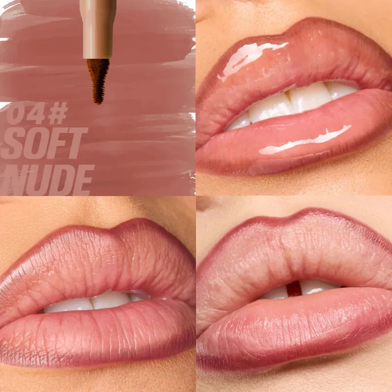Velvet Brown Lip Liner Pensil Nude Matte Waterproof Non-stick Cup Ceri Merah Lip Liner Lip Contour Pen Lipstick Makeup Untuk Wanita — image 10