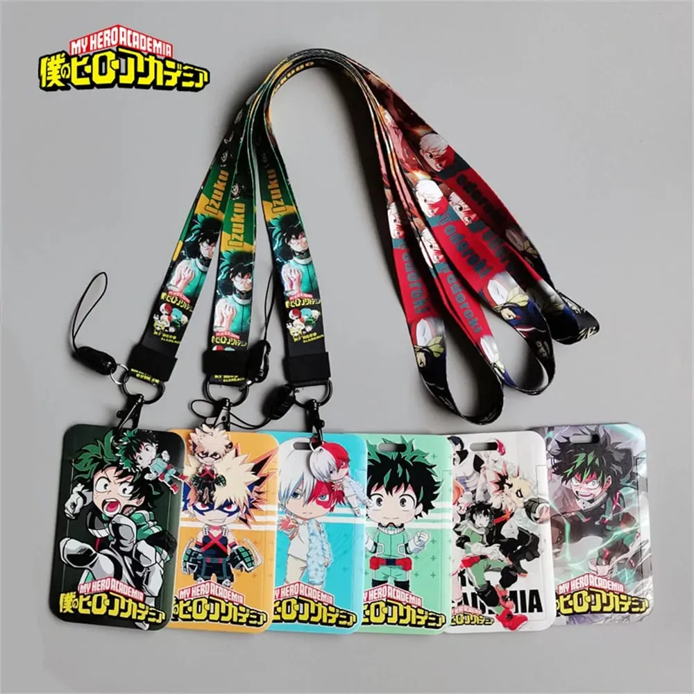 My Hero Academia Figures Cartoon Card Holder Student Cell Phone Lanyard Campus Cartoon Clutch deku All Might Cartoon Card Holder — image 1