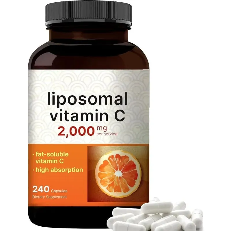 Liposomal Vitamin C 2 000 มก. รองรับสุขภาพของสารต้านอนุมูลอิสระและระบบภูมิคุ้มกัน การดูดซึมสูง ปลอดจีเอ็มโอ ปราศจากกลูเตน– 240 แคปซูล