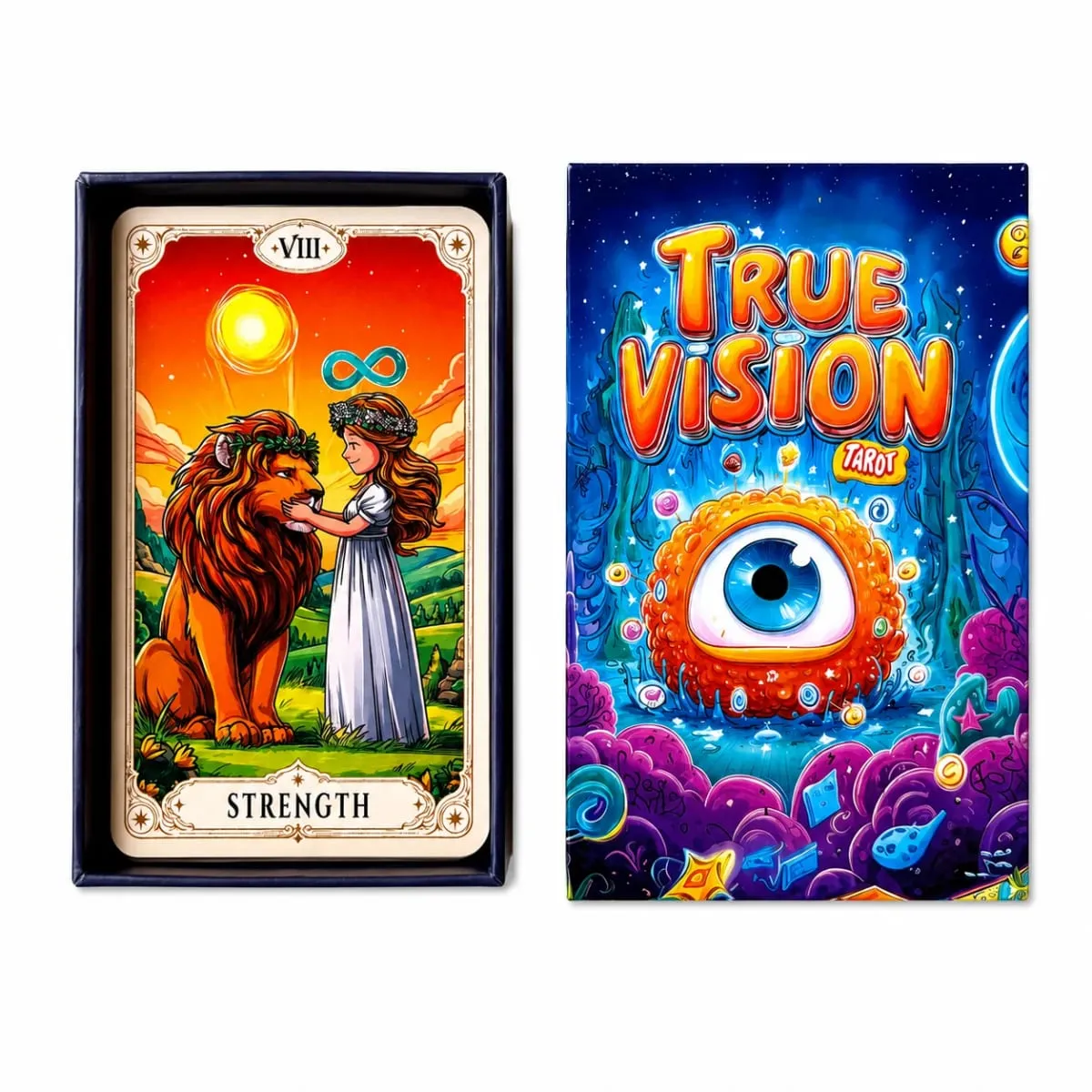 Dek Kartu Tarot Visi Sejati | 78 Kartu Terinspirasi Rider-Waite dengan Buku Panduan Panduan Harian Karir Cinta