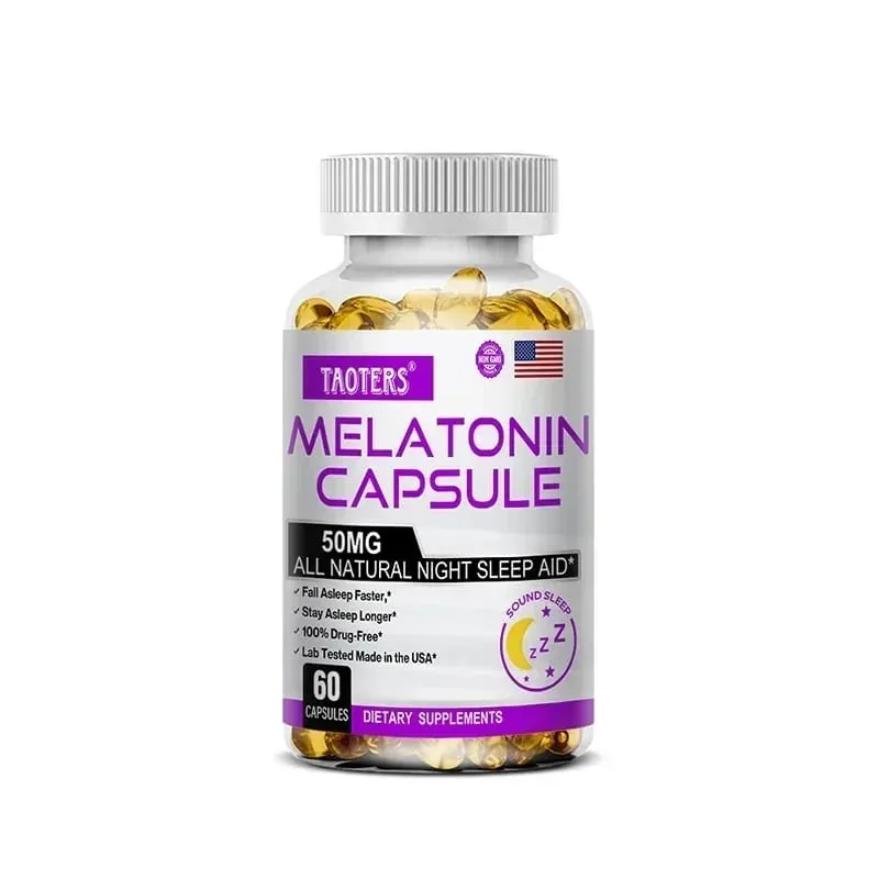 Melatonin Capsules 50mg - Promote Falling Asleep Quickly Calm The Mind Natural Sleep Aid Supplement — image 9