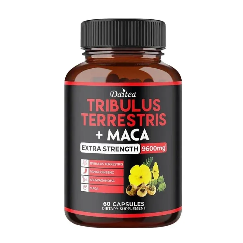 Daitea Tribulus + Maca Extract Capsules - Extra Strength 9600 Mg - Energy Endurance & Natural Energy Non-GMO