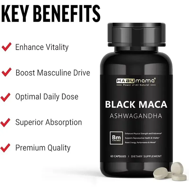 Male Enhancing Supplement with Black Maca Stamina & Energy Men's Muscle Enlargement — image 5