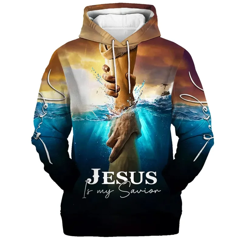 2025 primavera e outono deus jesus gráfico pullovers animal leão 3d impresso com capuz hoodies esportes casual diário unisex camisolas — image 3