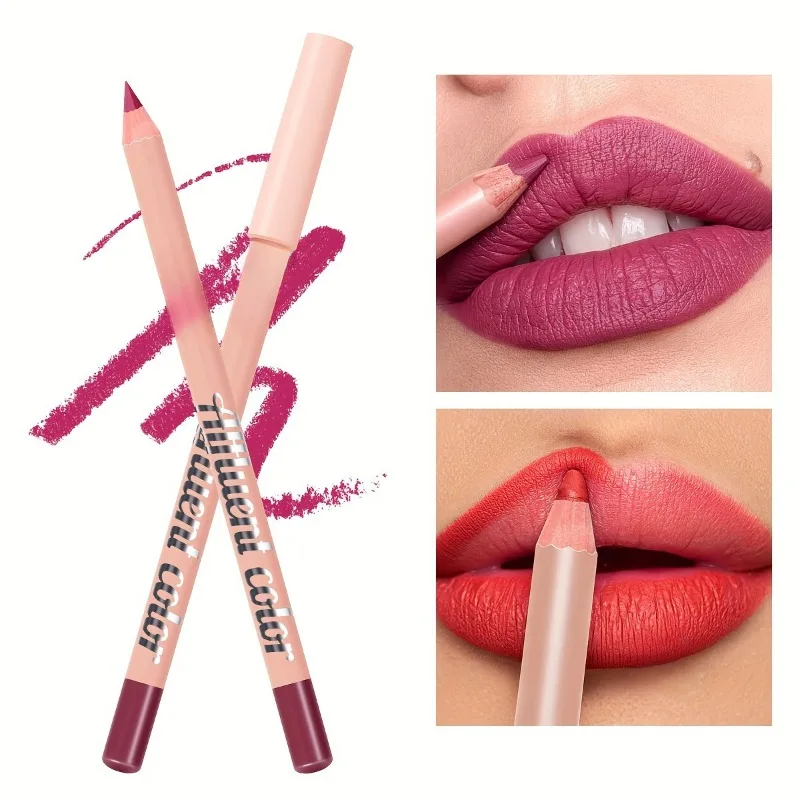 6 Color Waterproof Lip Liner Pencil Long Lasting Natural Lipliner Pen Red Contour Tint Sexy Dark Red Pink Matte Lipstick Pencil — image 3