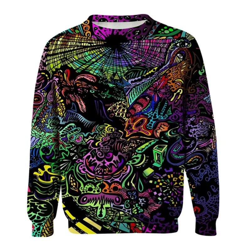 Baju Sweat Grafik Lelaki untuk Lelaki Pullover Graffiti Baju Sweat Lengan Panjang Krew Leher Fesyen Percutian Harian Kasual Percutian Baru