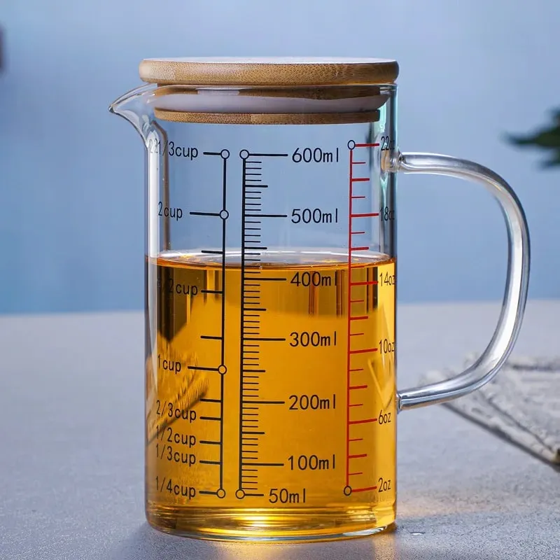 Mataas na Borosilicate Glass Measuring Cups Clear Glass Scale Cup With Handle V Shaped Spout Kitchen Glass Measuring Beaker — image 18