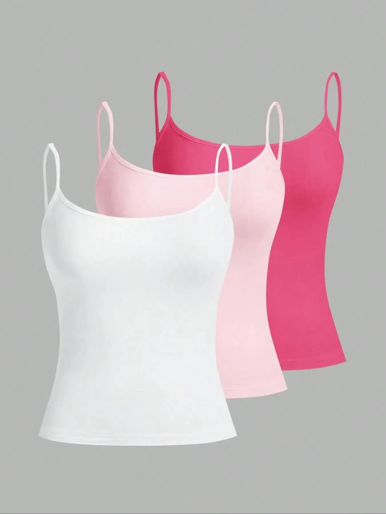 European and American Spring Summer and Autumn Solid Color Daily Casual Adjustable Suspender Vest Three-Piece Set — image 2