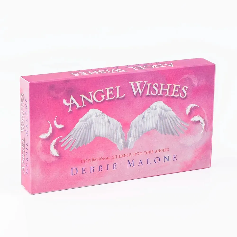 Angel Wishes Oracle Cards Juego de mesa de adivinación de visiones en inglés, baraja de 40 piezas para familiares y amigos, 11,1x6,1 cm