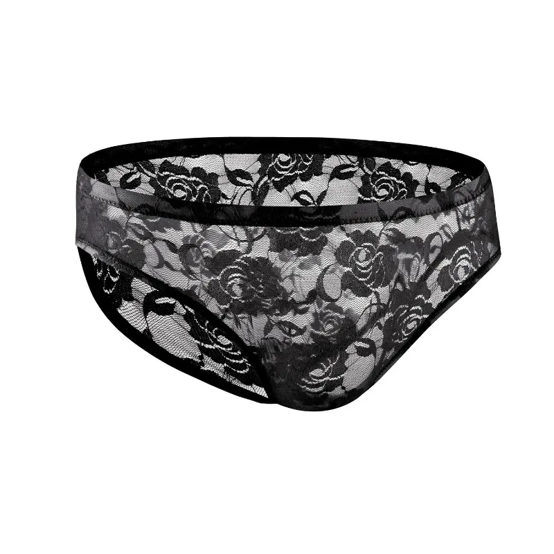 Men's Underwear Lace Transparent Jockstrap Low-Rise Sexy Breathable Elastic Soft Mesh U Convex Briefs Quick Drying Underpants — image 6