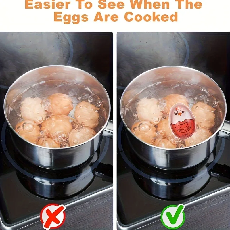 1/2pcs Chick Egg Timer Sensitive Color Change Indicator for Hard Soft Boiled Eggs Cooker Kitchen Gadget for Restaurants Bakeries — image 5