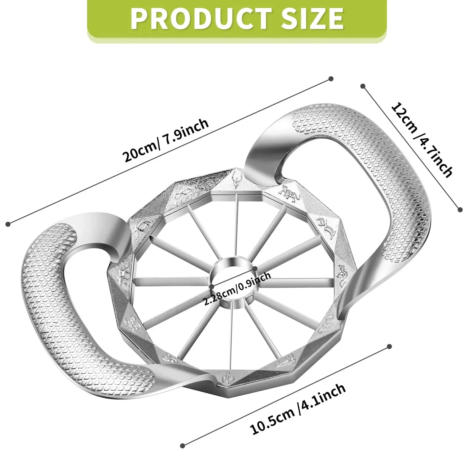 Stainless Steel Apple Slicer and Corer 12 Slices HEAVY DUTY Sharp Apple Cutter and Divider Fruit Cutter Kitchen Tools